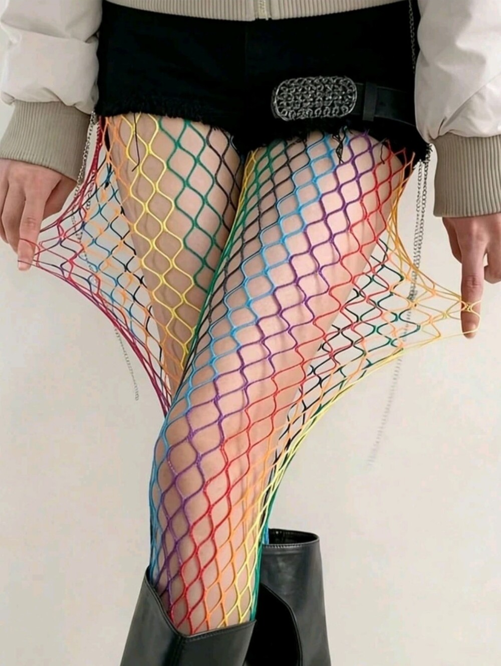 Rainbow Fishnet Tights!